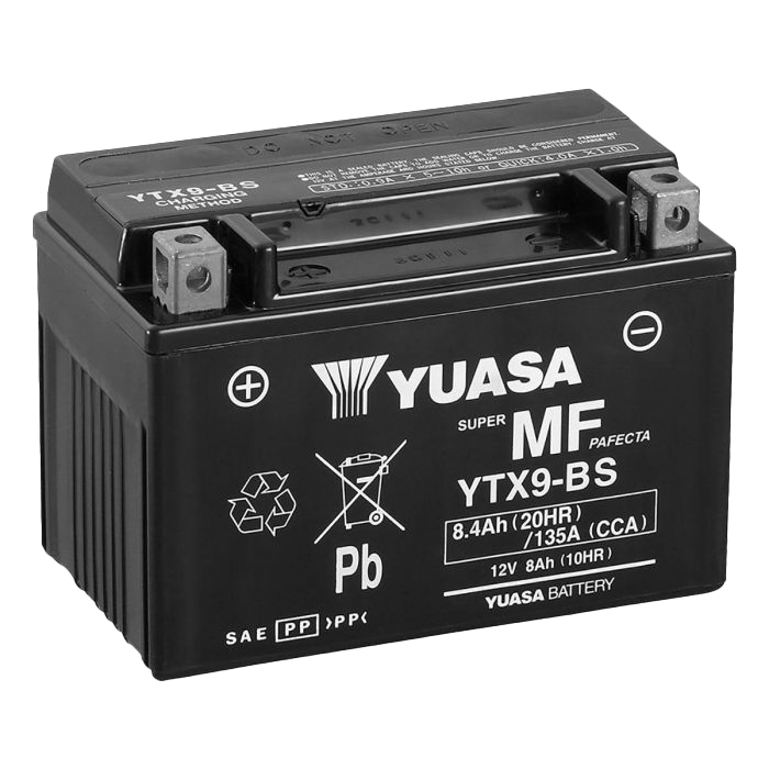 Yuasa Battery YTX9-BS - Maintenance-Free - Activated