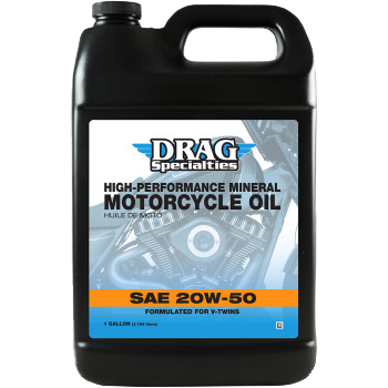 Drag Specialties - Huile Minérale Haute Performance pour Moto pour V-Twins 20W50 1L - 4L